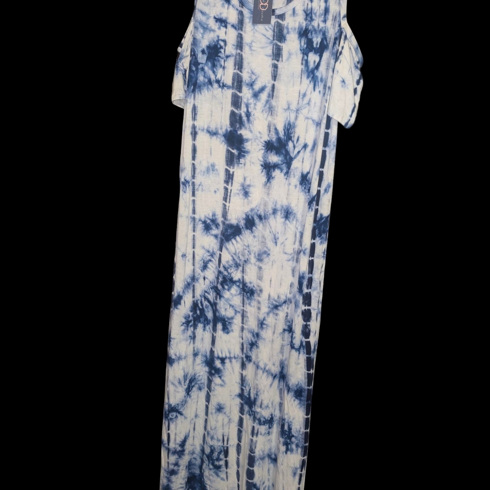 JODIFL Blue and White Tie-Dye Maxi Dress